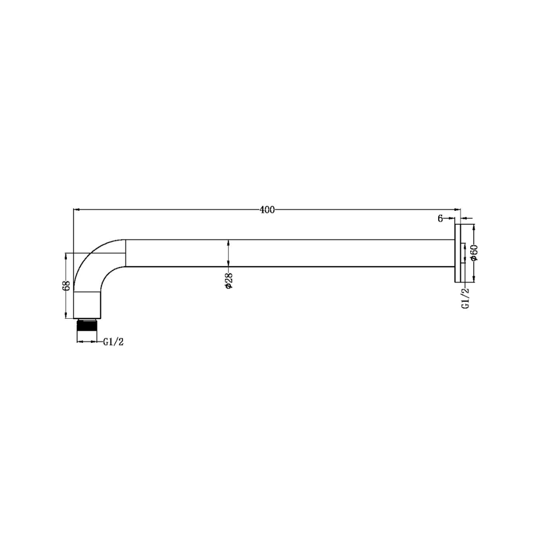 Bras mural courbé Capri – Bronze brossé – 400 mm