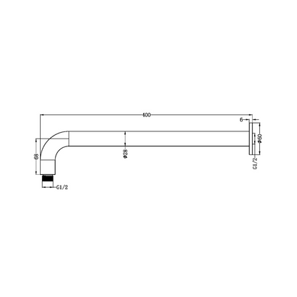 Bras mural courbé Capri – Bronze brossé – 400 mm