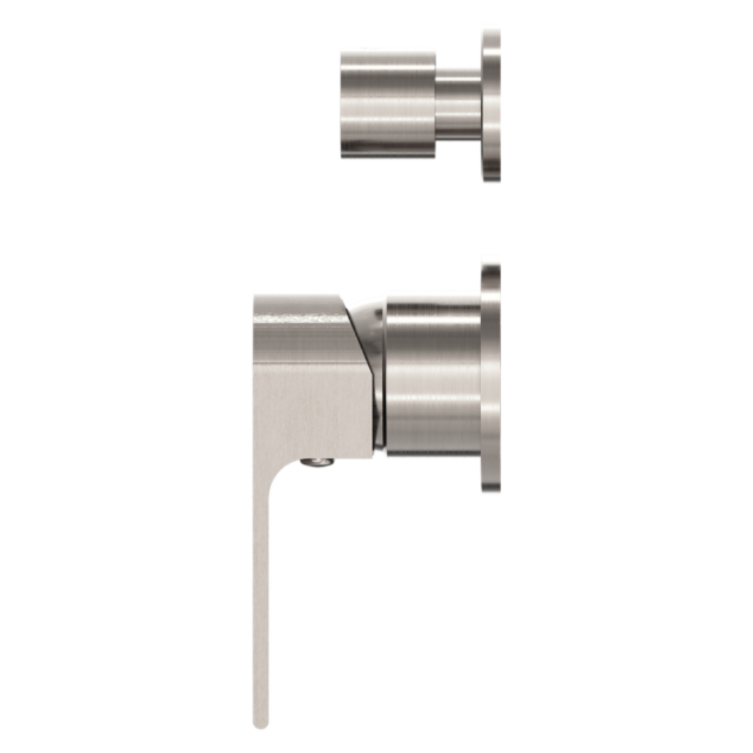 Robinet encastré avec diverteur – Portofino - 2 trous - Nickel brossé
