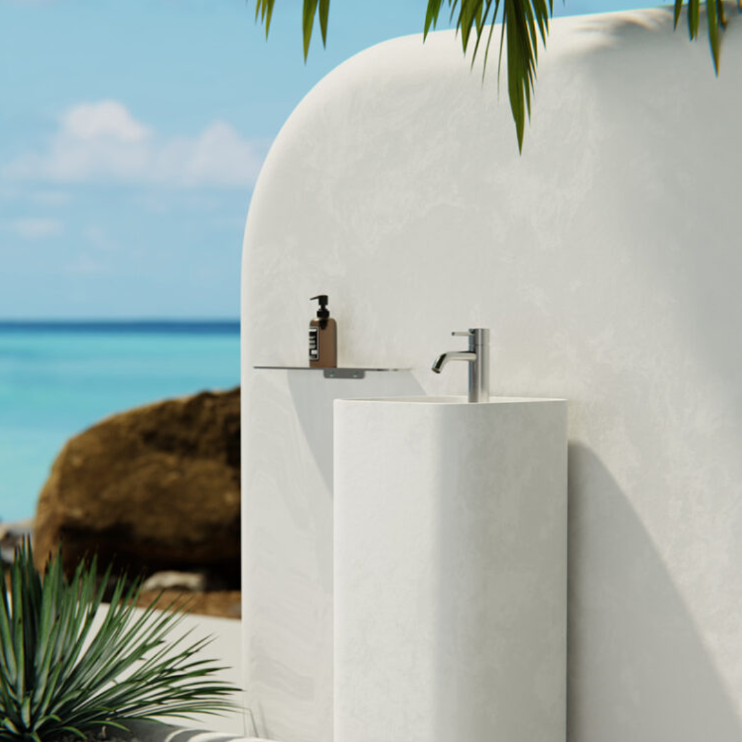 Opbouw de robinet de lavabo Capri - 1 trou - Nickel brossé