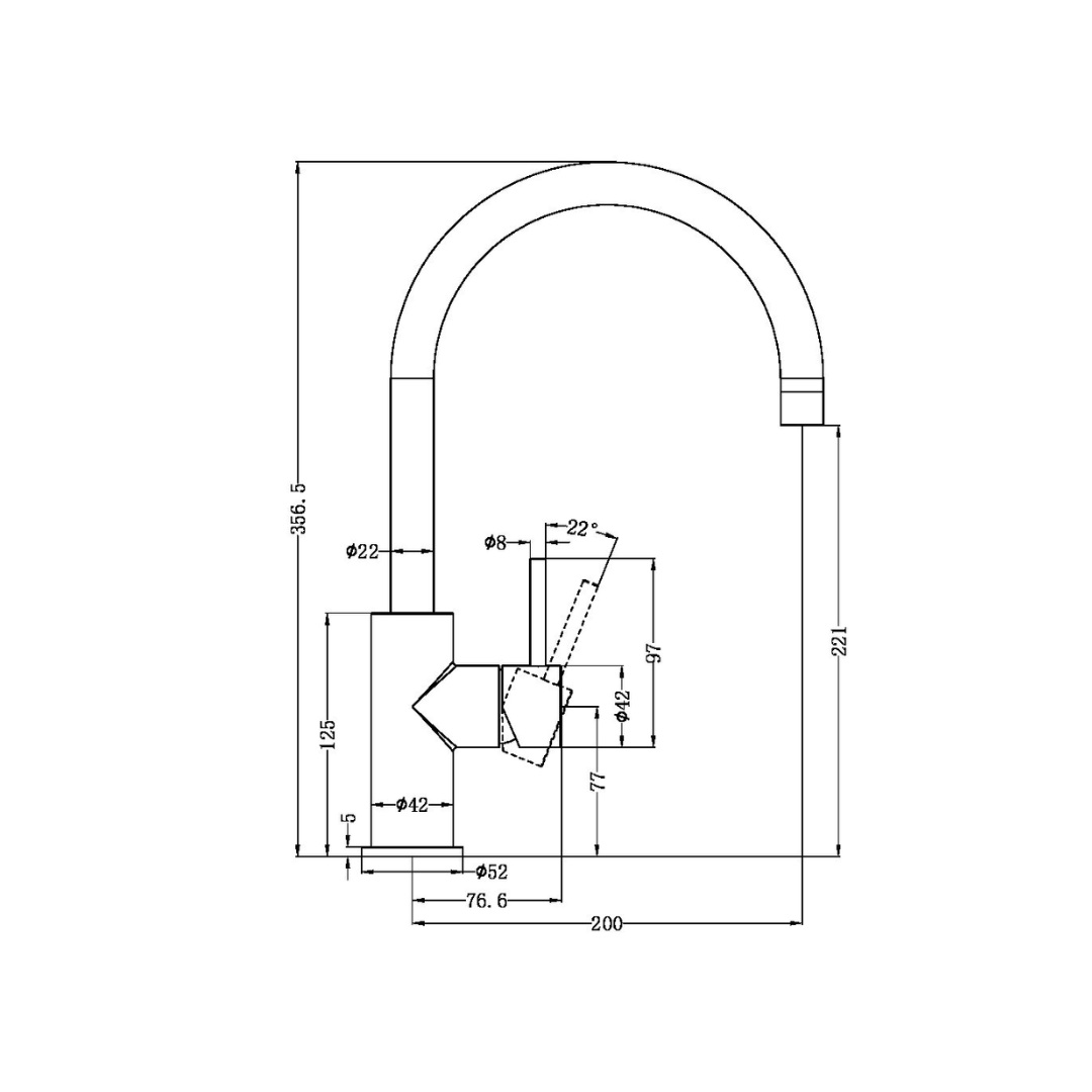 Robinet de cuisine Capri – Graphite