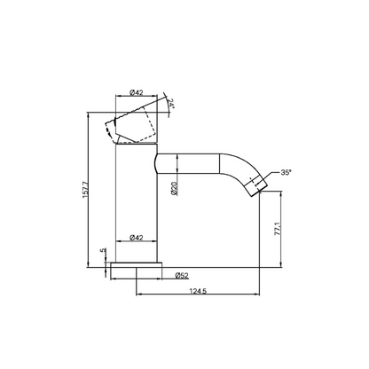 Opbouw de robinet de lavabo Capri - Sans greeplos - 1 trou - Or brossé