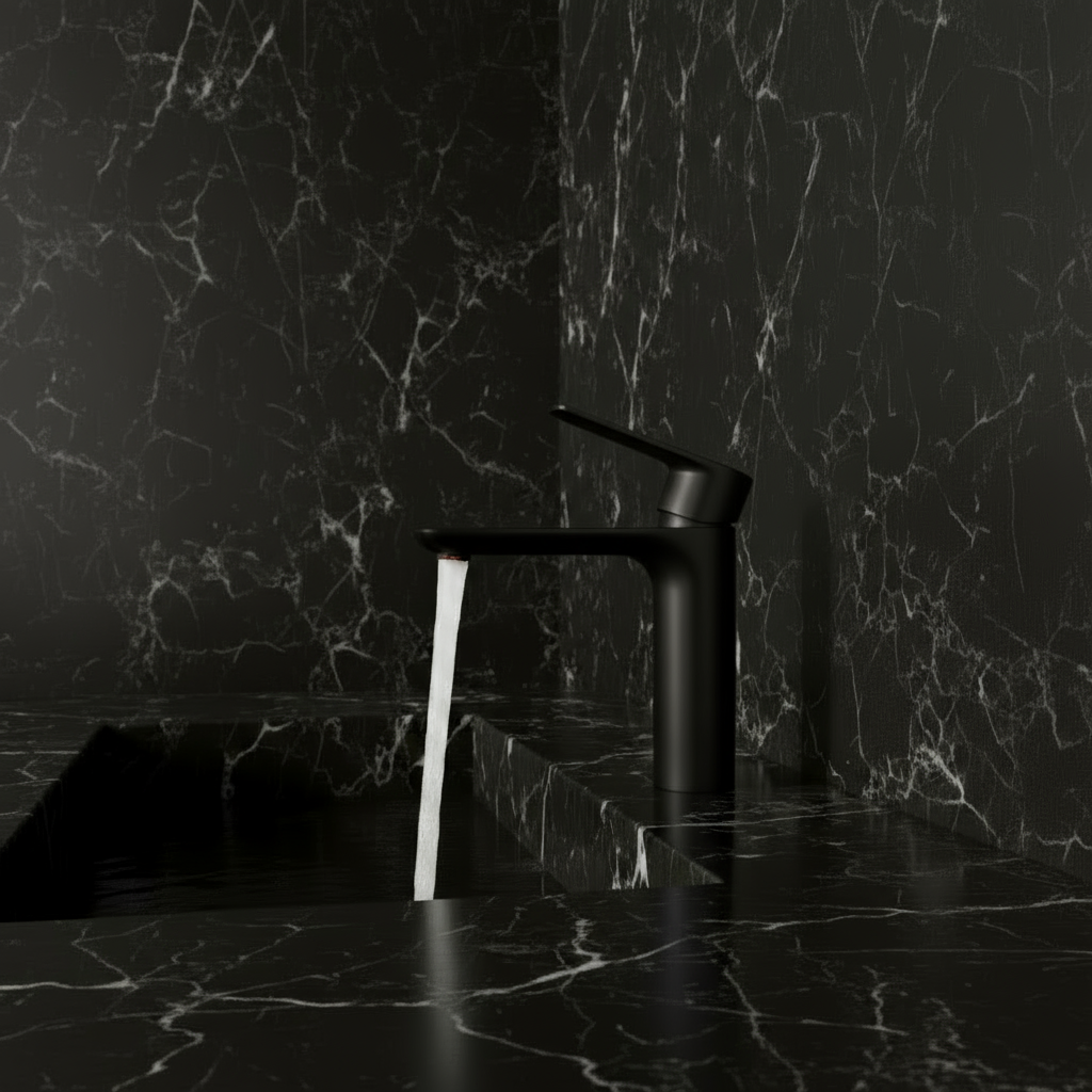 Robinet de baignoire indépendant Lisandro – Sortie d'eau en cascade – Nickel brossé