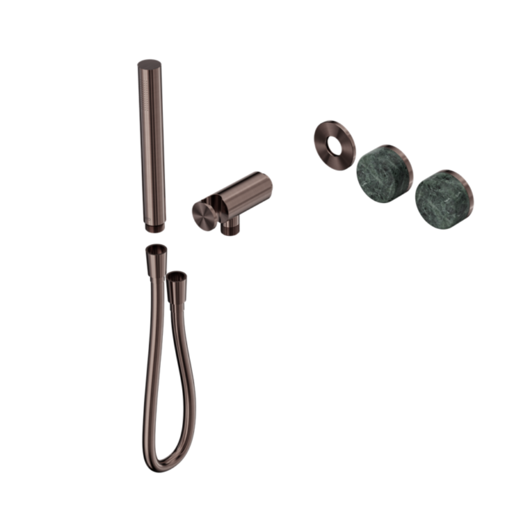 Robinet de douche encastré – Sorrento – Verde Alpi – Douchette à main – Sans plaque arrière – Bronze brossé