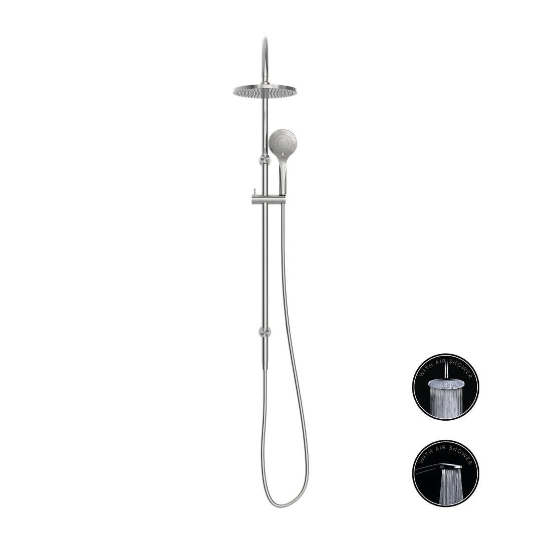 Regendoucheset Valencia – Nickel brossé - Douche à air - Avec robinet mélangeur encastré