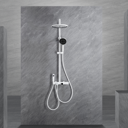 Ensemble de douche à effet pluie avec thermostat – Violetta – Affichage numérique – Blanc