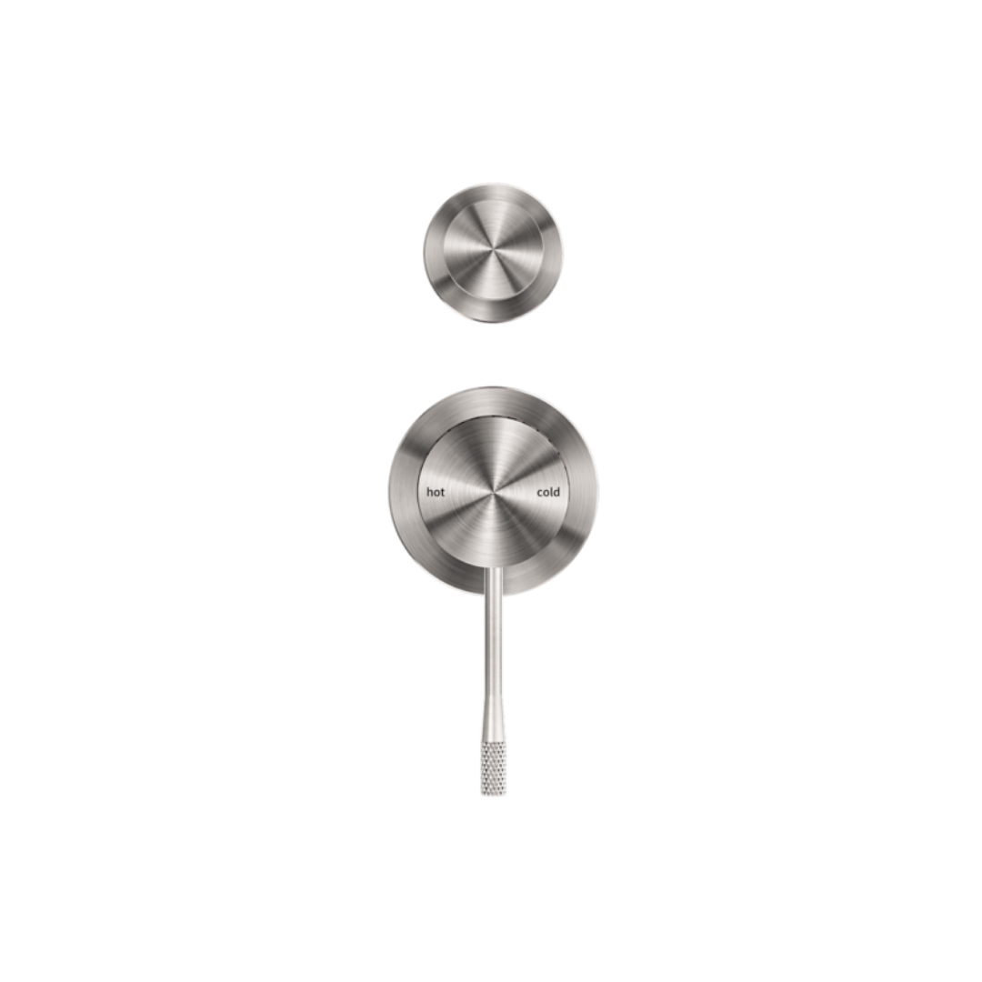 Robinet encastré avec diverteur – Valencia - 2 trous – Nickel brossé