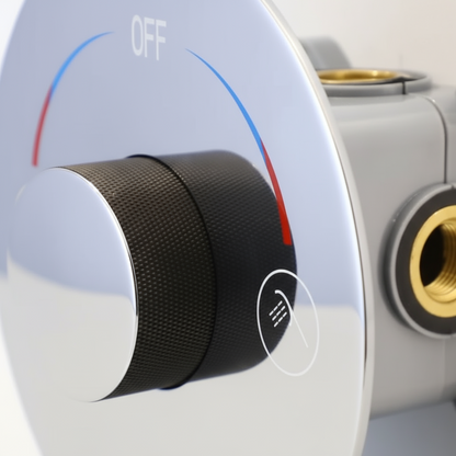 Ensemble de douche à effet pluie encastré Amalia - Chrome