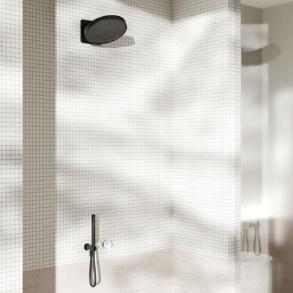 Robinet de douche encastré – Sorrento – Arabescato Corchia – Douche à main – Sans plaque arrière – Gris gun metal