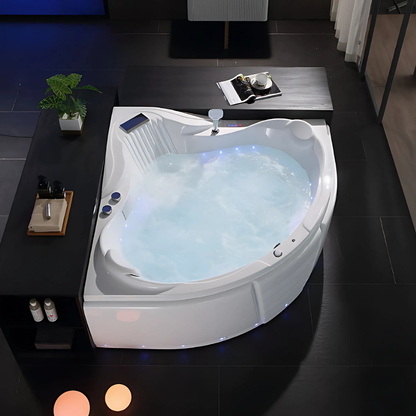 Hoekbad Massagebad – Montecarlo – Glans Blanc – 155x155x72 cm