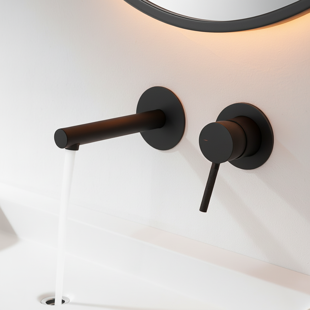 Inbouw wastafelkraan Taylor - Mat zwart - 8 × 12 × 16,5 cm