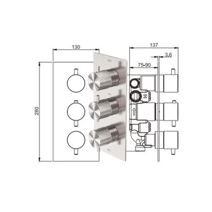 Robinet thermostatique encastré – Valence – Nickel brossé