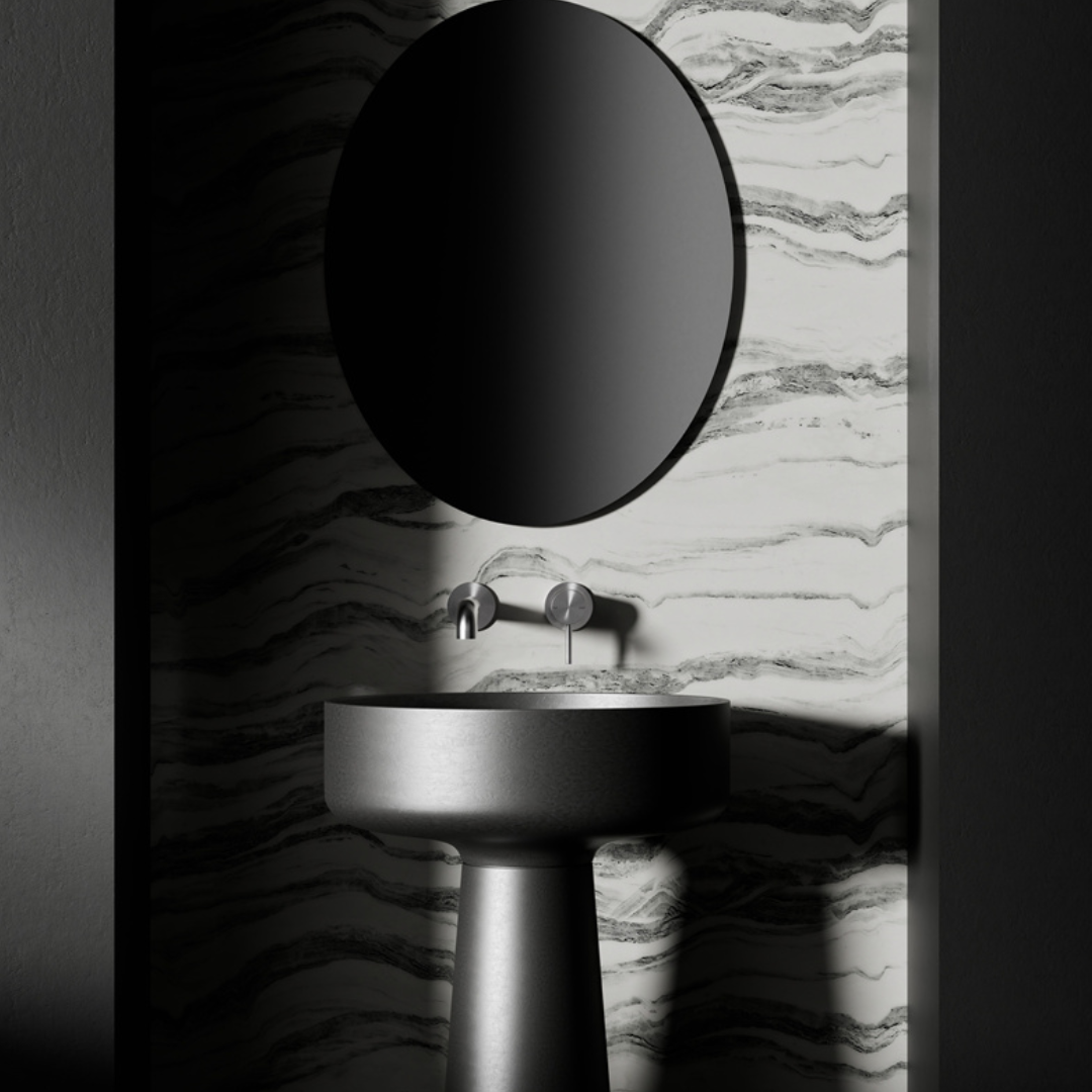 Robinet de lavabo encastré Capri – Sans plaque arrière - Nickel brossé
