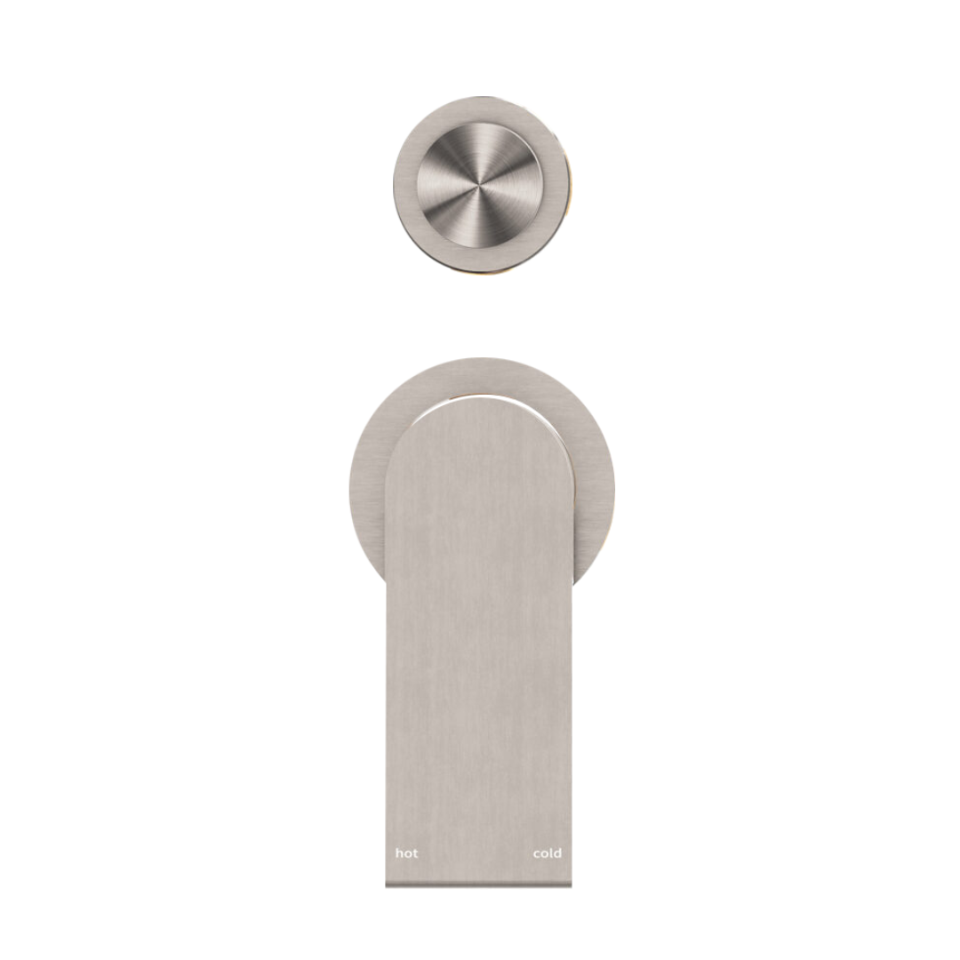 Robinet encastré avec diverteur – Portofino - 2 trous - Nickel brossé