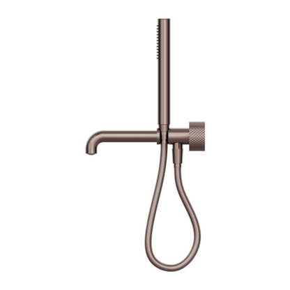 Robinet de bain encastré Valencia - Douchette à main et sortie - Sans plaque arrière - Bronze brossé