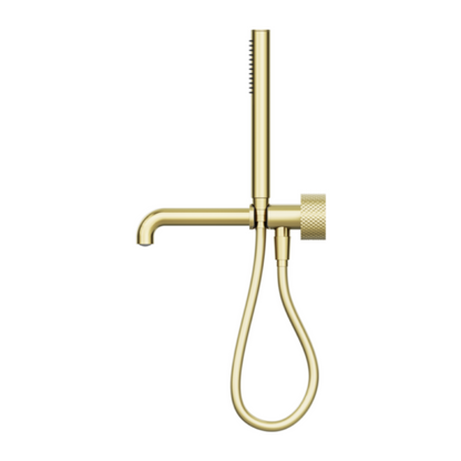 Robinet de bain encastré Valencia - Douche à main et sortie - Sans plaque arrière - Or brossé