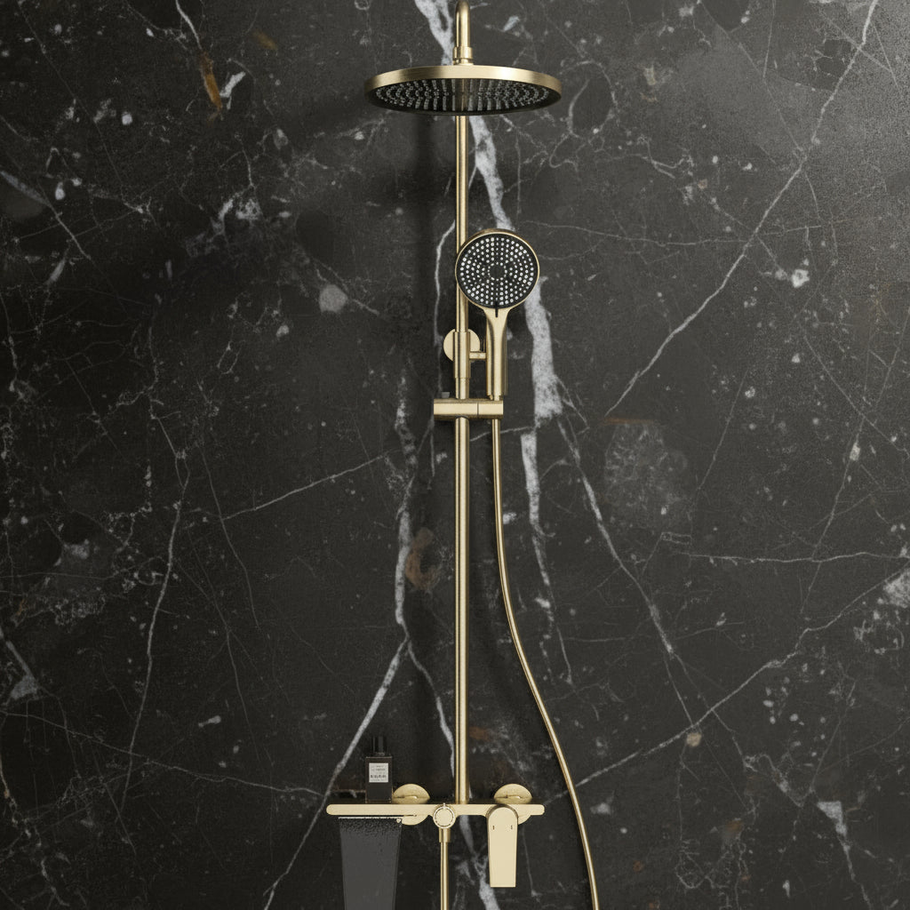 Robinet de baignoire indépendant Lisandro – Sortie d'eau en cascade – Nickel brossé