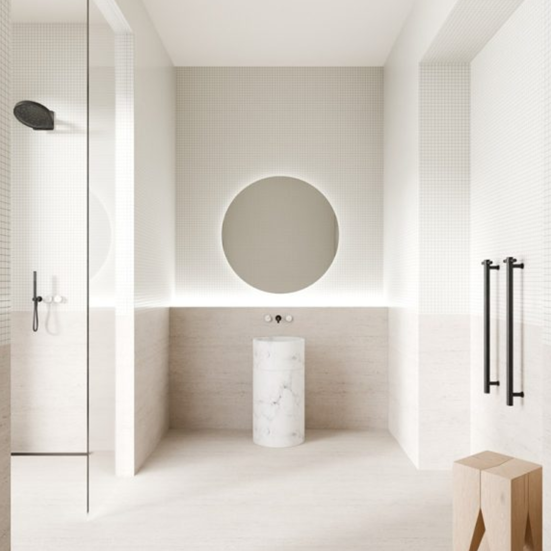 Robinet de douche encastré – Sorrento – Arabescato Corchia – Douche à main – Sans plaque arrière – Gris gun metal