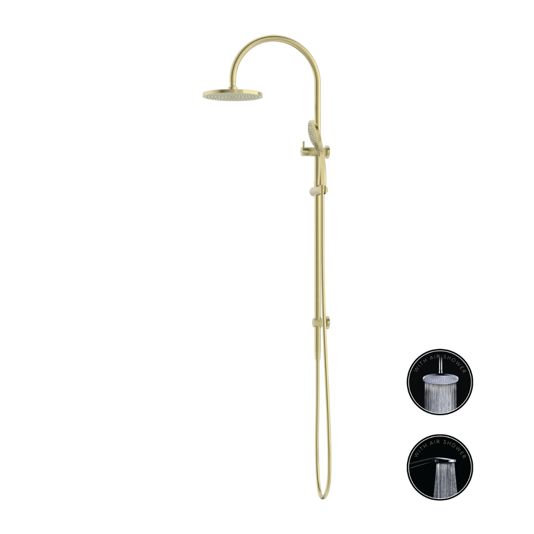Regendoucheset Valencia – Or brossé - Douche à air - Avec robinet mélangeur encastré