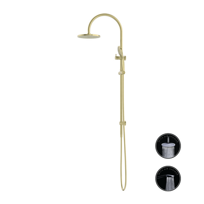 Regendoucheset Valencia – Or brossé - Douche à air - Avec robinet mélangeur encastré