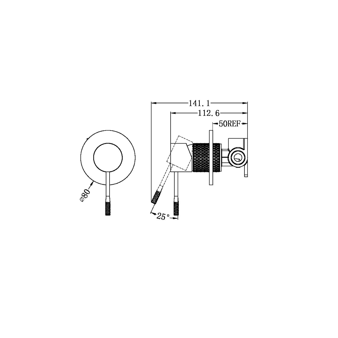 Robinet encastré - Valencia - 80MM - 1-Trou - Graphite