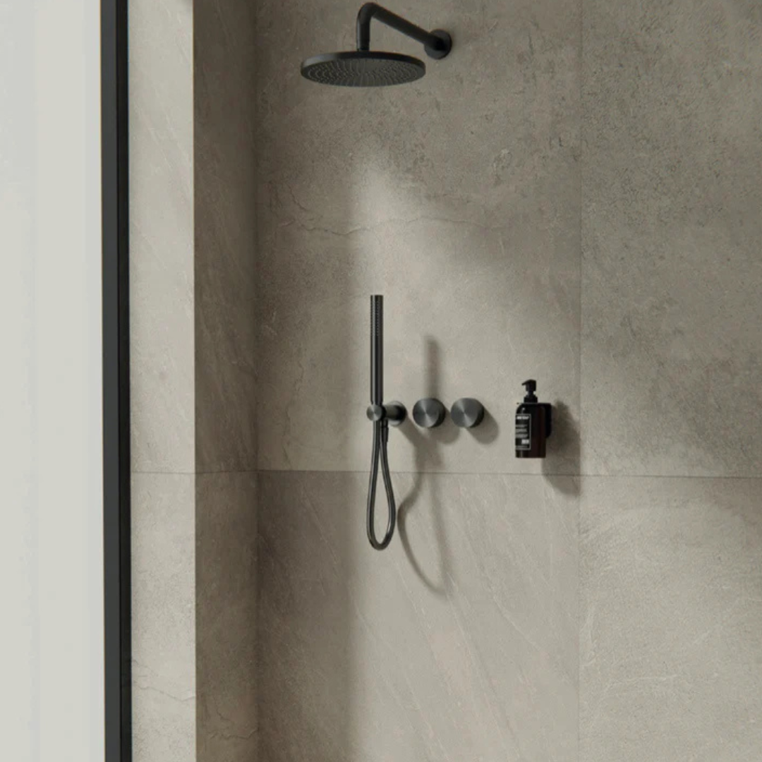 Robinet de douche encastré Valencia - Douche à main - Sans plaque arrière - Or brossé