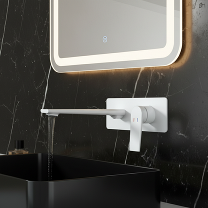 Robinet de baignoire indépendant Lisandro – Sortie d'eau en cascade – Nickel brossé