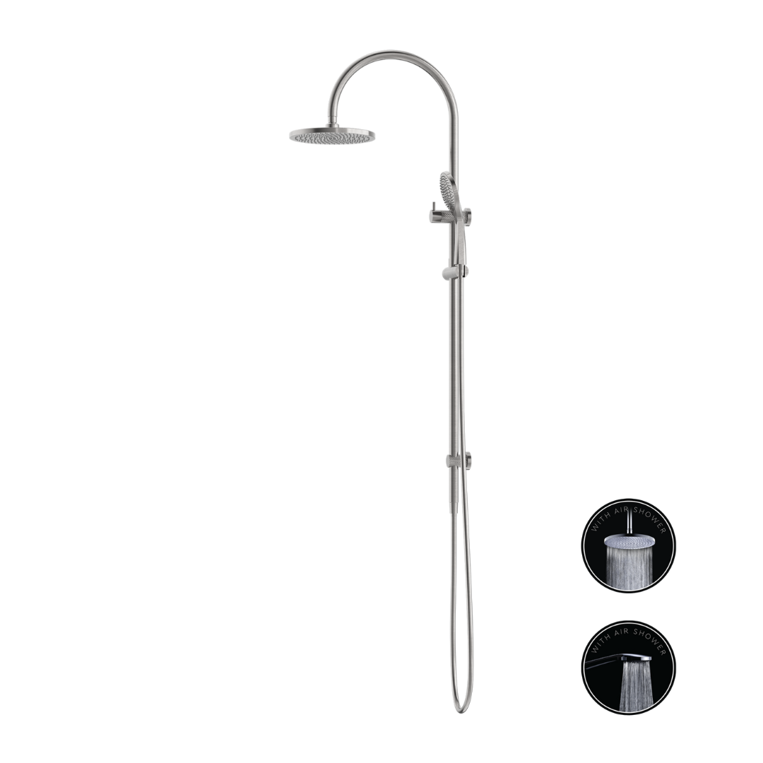 Regendoucheset Valencia – Nickel brossé - Douche à air - Avec robinet mélangeur encastré