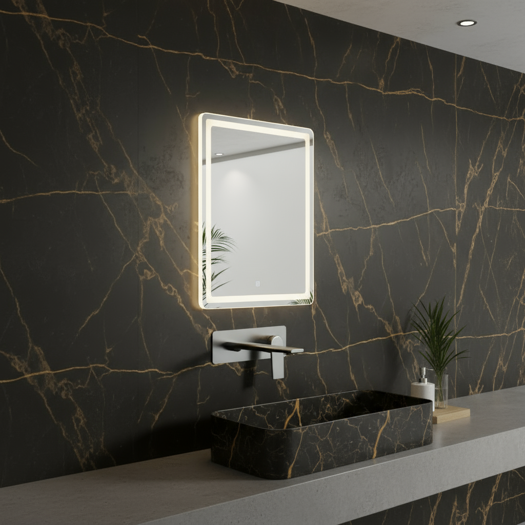 Robinet de baignoire indépendant Lisandro – Sortie d'eau en cascade – Nickel brossé