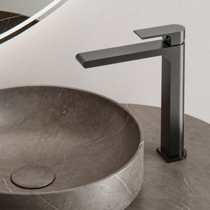 Robinet de lavabo haut Portofino - 1 trou - Nickel brossé