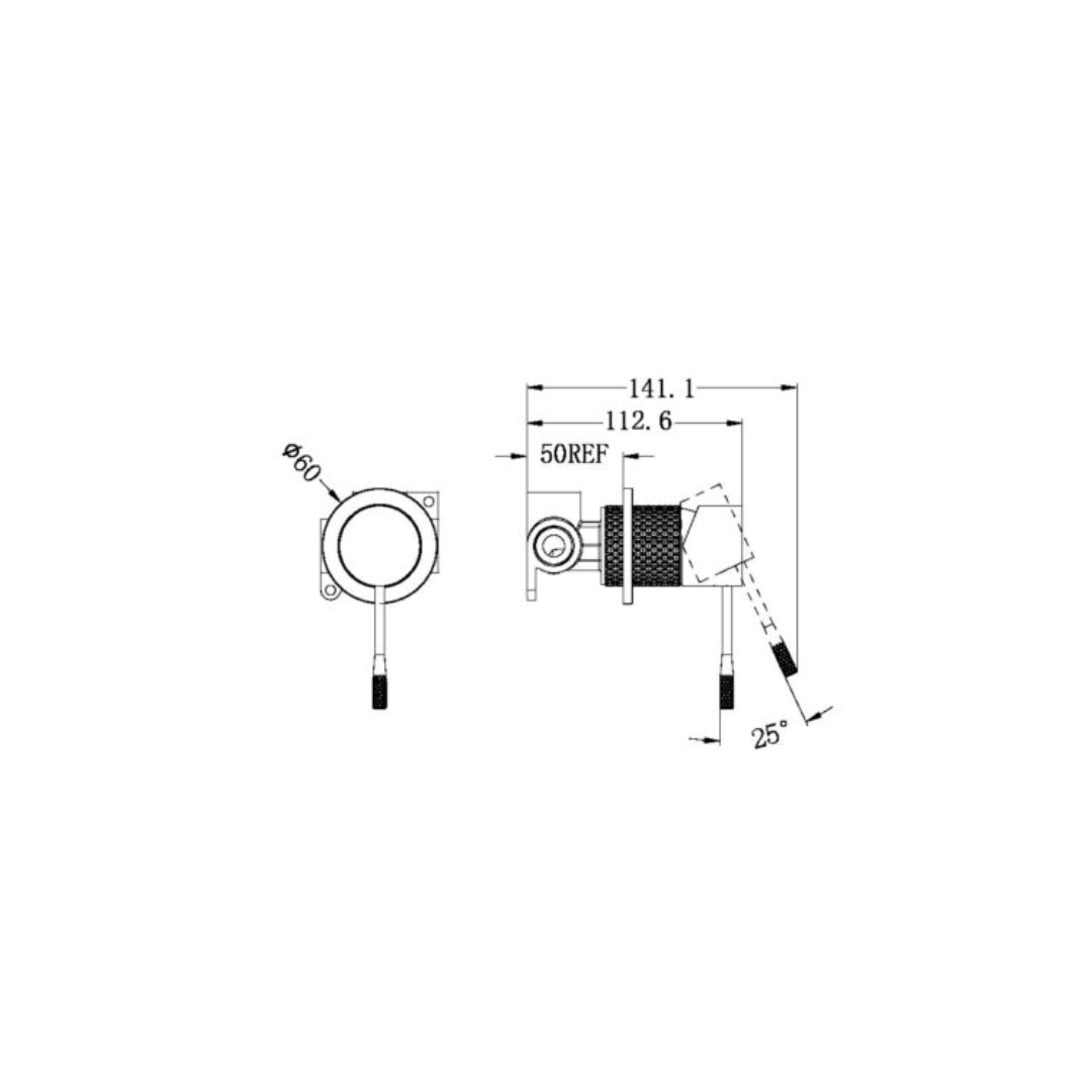 Robinet encastré - Valencia - 60MM - 1-Trou - Graphite