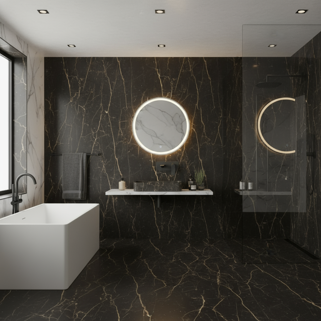 Robinet de baignoire indépendant Lisandro – Sortie d'eau en cascade – Nickel brossé