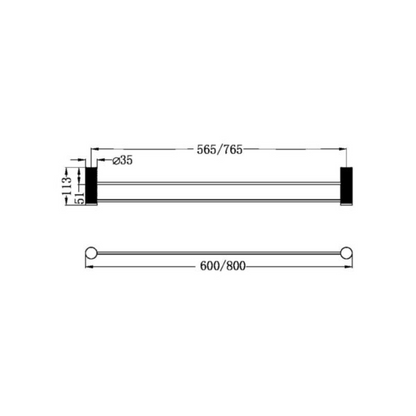 Porte-serviettes double Valencia - Graphite