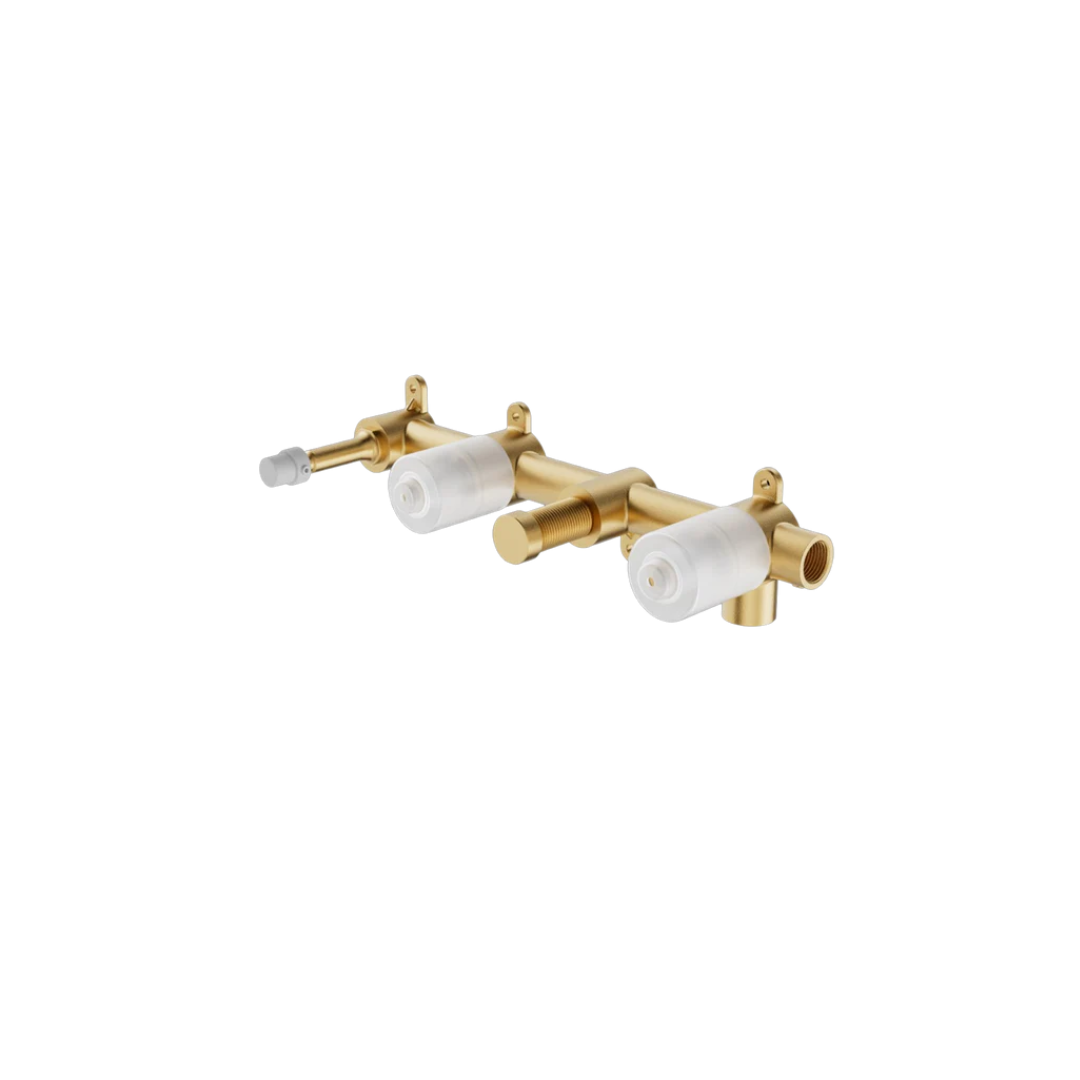 Robinet de bain encastré Valencia - Douche à main et sortie - Bronze brossé