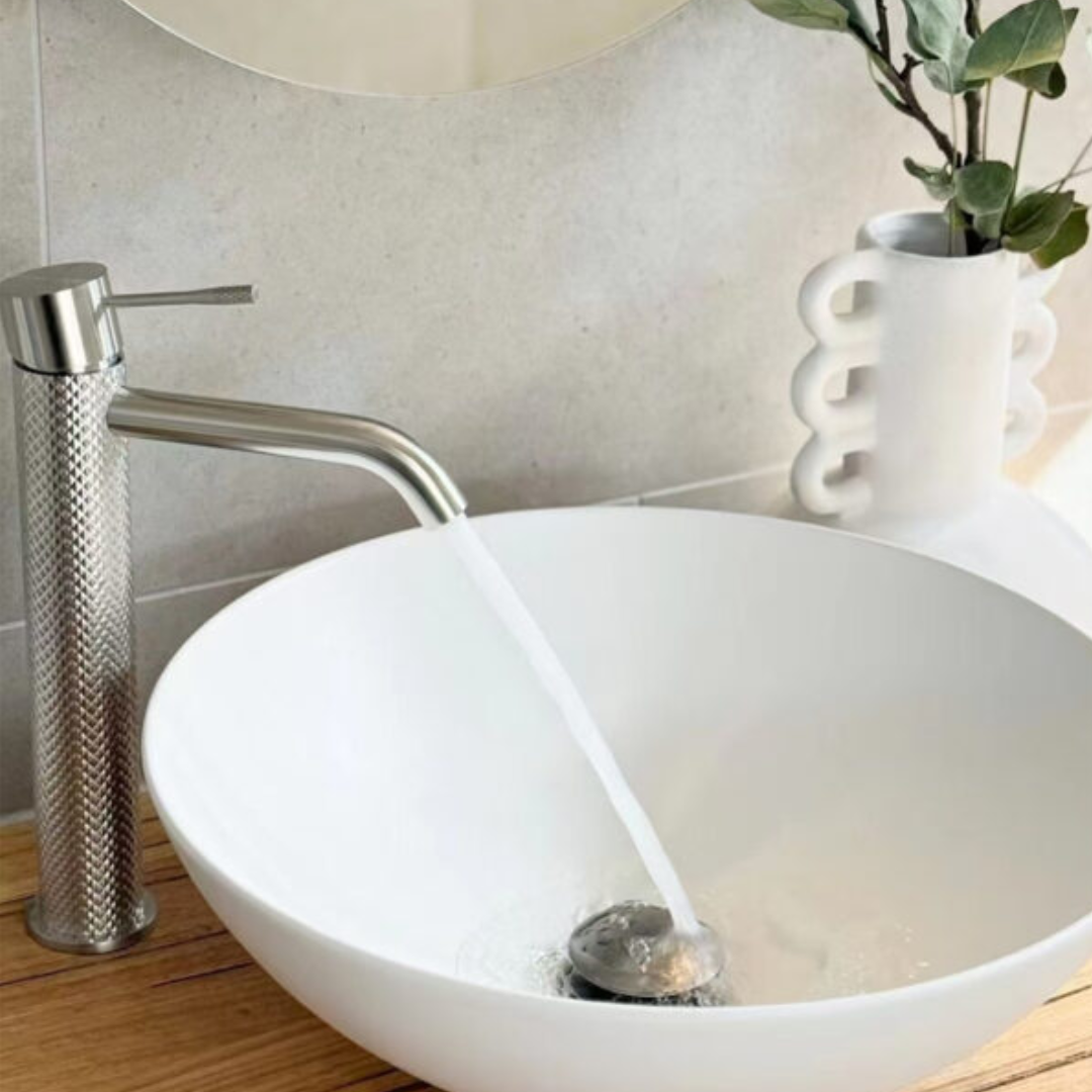Robinet de lavabo haut Valencia - 1 trou - Nickel brossé