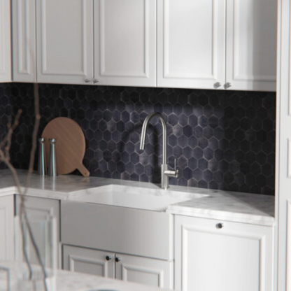 Robinet de cuisine Valencia – Rétractable avec fonction spray – Nickel brossé