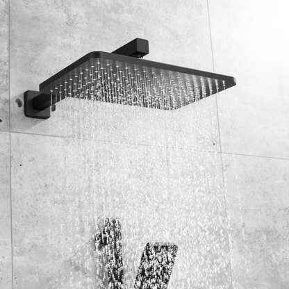 Ensemble de douche à effet pluie encastré - Bruno - Noir