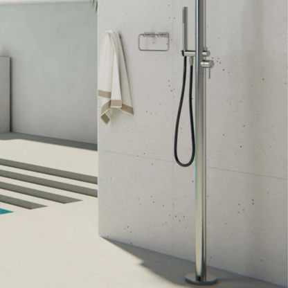 Buitendoucheset Capri – Indépendant – Douche pluie & Douche à main - Nickel brossé