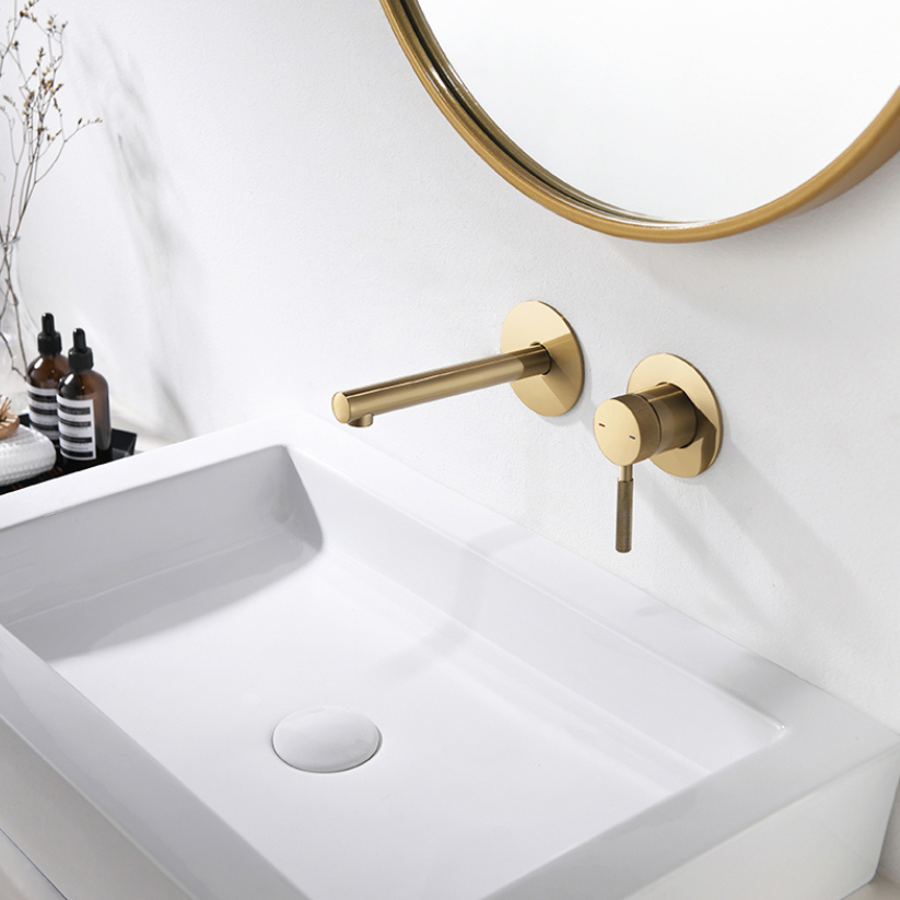 Inbouw wastafelkraan Taylor - Geborsteld goud