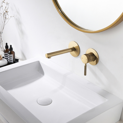 Inbouw wastafelkraan Taylor - Geborsteld goud