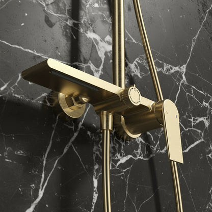 Robinet de baignoire indépendant Lisandro – Sortie d'eau en cascade – Nickel brossé