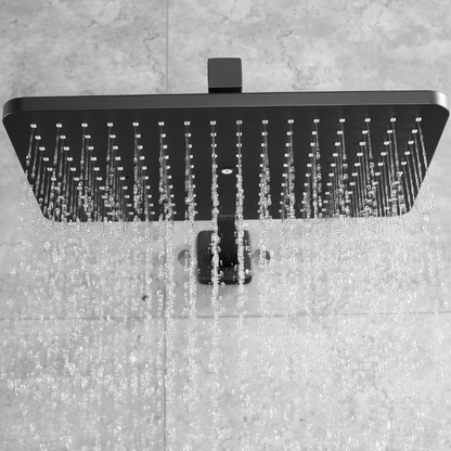 Ensemble de douche à effet pluie encastré - Bruno - Noir