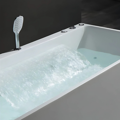 Baignoire de massage indépendante – Lorenzo – Blanc brillant – 170x80x58 cm