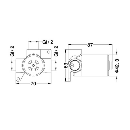 Robinet encastré - Portofino – 60MM - 1-Trou - Nickel brossé