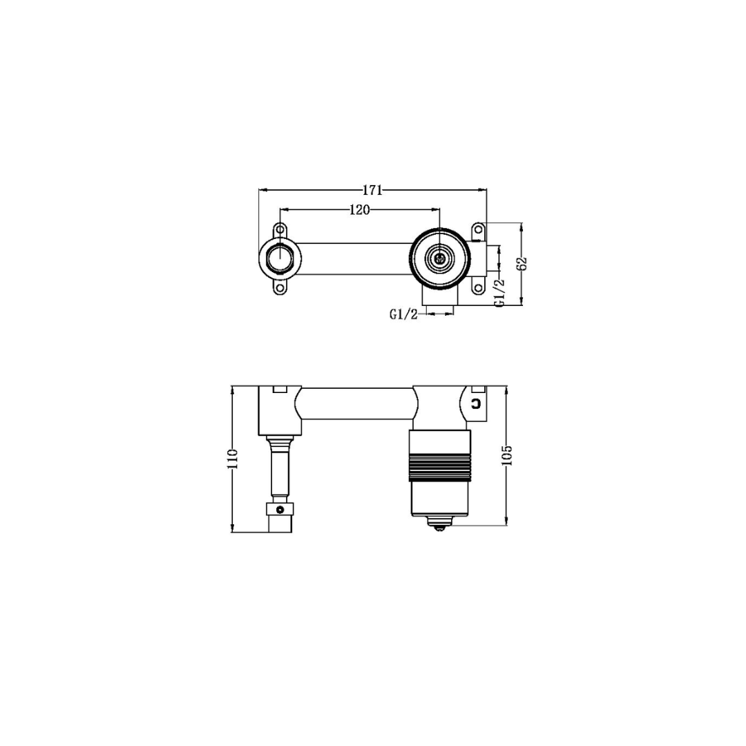 Robinet de lavabo encastré Capri – Graphite