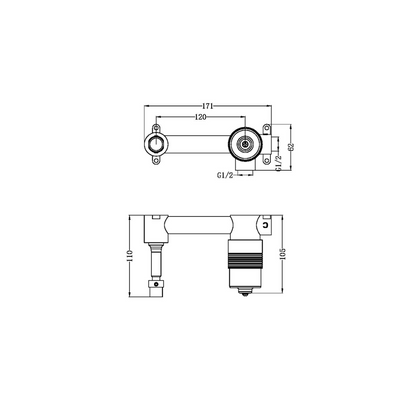 Robinet de lavabo encastré Capri – Graphite