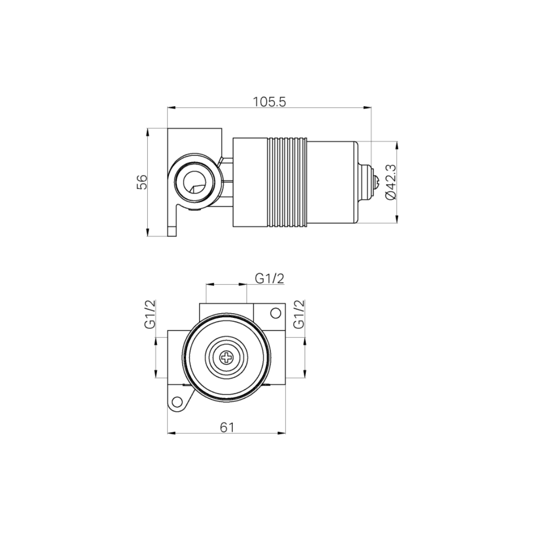 Robinet encastré - Portofino – 80MM - 1-Trou - Nickel brossé