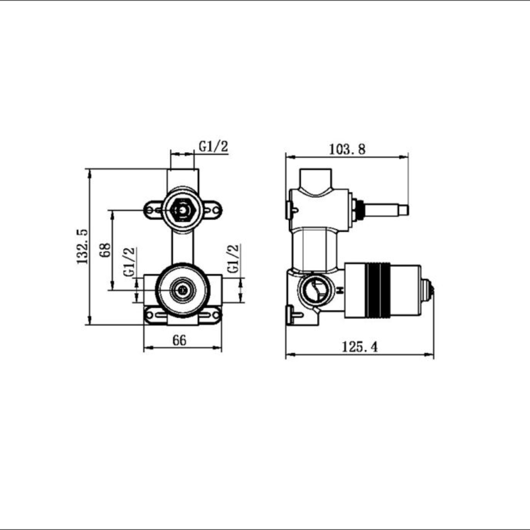 Robinet encastré avec diverteur – Portofino - 2 trous - Gris métal gun