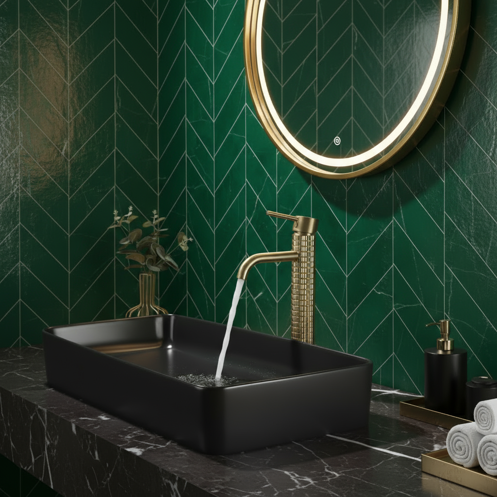 Robinet de lavabo Hoge Angelica - Or brossé