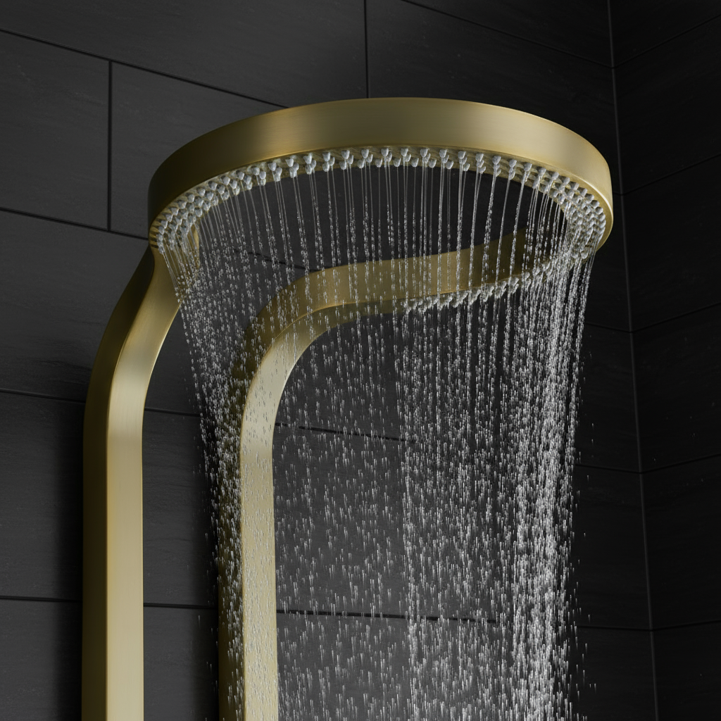 Panneau de douche thermostatique Marcelo – Affichage numérique - Or brossé